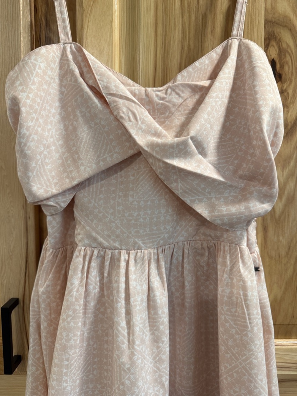 Roxy For Shore Blush Pink Sleeveless Twist-Front Summer Mini Dress Size M - Picture 4 of 13